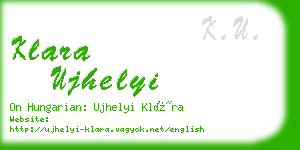 klara ujhelyi business card